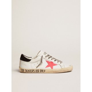 Super-Star sneakers with lobster-colored suede star and black suede heel tab