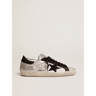 Super-Star sneakers in silver leather with contrasting inserts