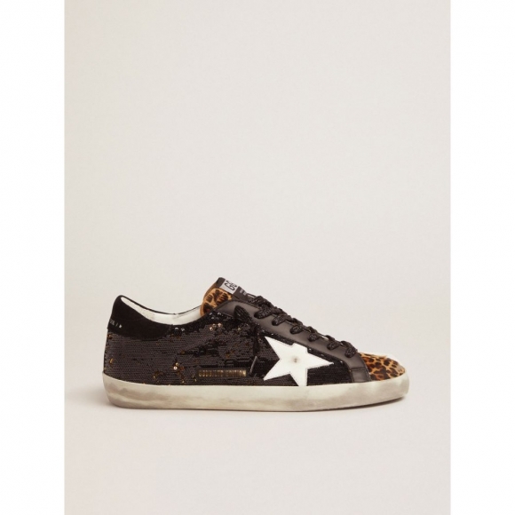 Men's Limited Edition Super-Star with sequins and leopard-print insert