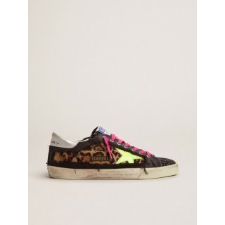 Super-Star sneakers in leopard-print pony skin and black canvas
