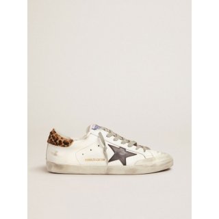 Men's LAB Limited Edition Super-Star sneakers with double tongue and leopard-print heel tab