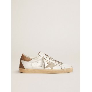Super-Star sneakers with khaki-colored crackled leather heel tab