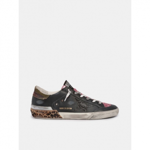 LTD Super-Star sneakers with colored glitter and leopard-print multi-foxing