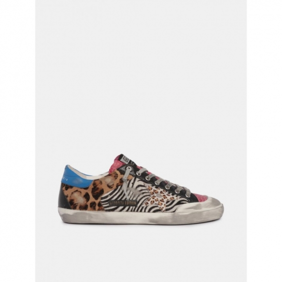 LTD Super-Star sneakers in leopard- and zebra-print pony skin
