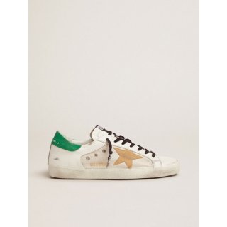 Super-Star sneakers with green crackle-effect heel tab