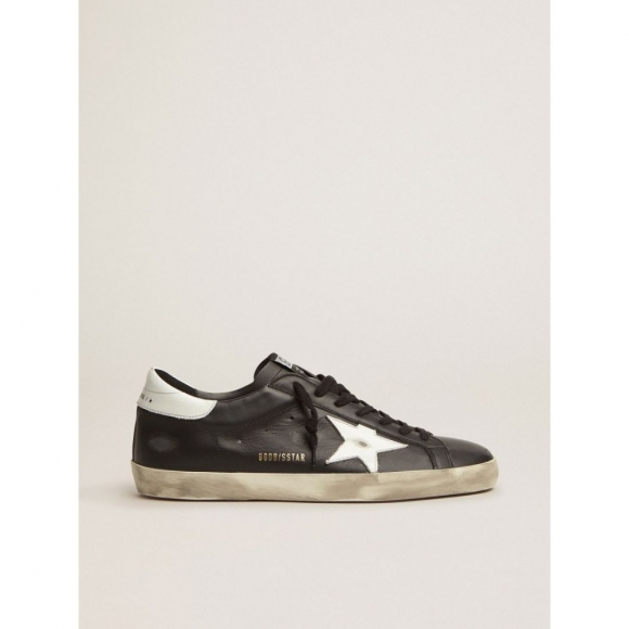 Black Super-Star sneakers in leather with white star