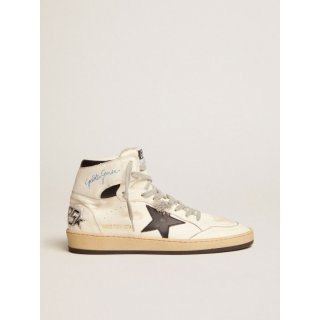 Sky-Star sneakers with signature on the ankle and black leather inserts