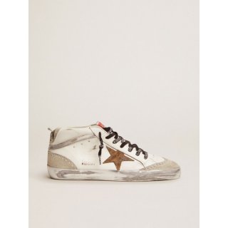 Mid Star sneakers with leopard-print suede star and silver laminated leather flash