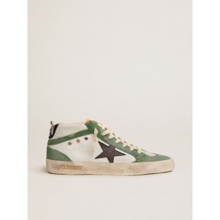Mid Star LTD sneakers with black leather star and green suede flash