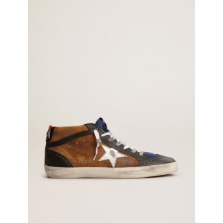 Mid Star sneakers in bronze-colored suede with black leather details