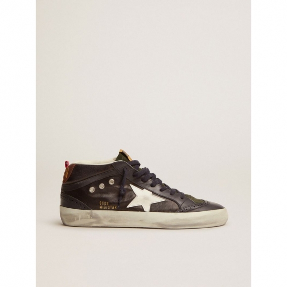 Mid Star sneakers in dark blue canvas with white leather star