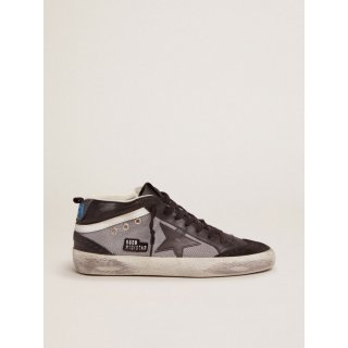 Mid Star sneakers in black leather and silver mesh