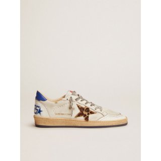 Ball Star sneakers in white leather with light blue details