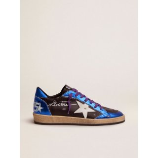 Black Ball Star sneakers with blue laminated inserts and heel tab