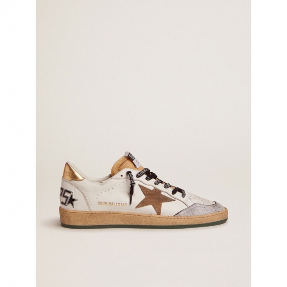 Ball Star sneakers with snake-print suede star and gold laminated leather heel tab