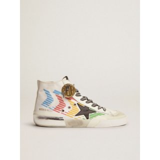Francy Game EDT Capsule Collection sneakers with white canvas upper and multicolored screen print