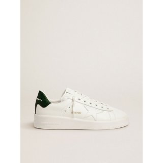 White Purestar sneakers with green heel tab