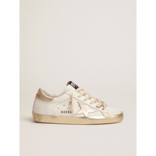 Super-Star sneakers with gold sparkle foxing and metal stud lettering