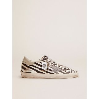 Super-Star LTD sneakers in animal-print pony skin with Swarovski crystal star