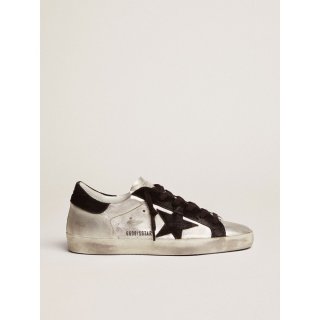 Super-Star sneakers in silver leather with contrasting inserts