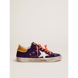 Super-Star LAB sneakers in purple velvet with PVC heel tab