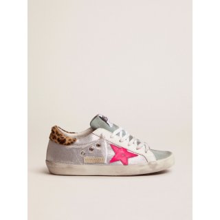 Super-Star sneakers with sequins and leopard-print heel tab
