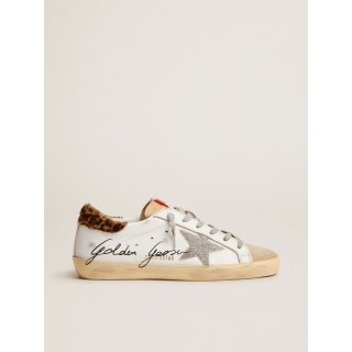 Super-Star sneakers with leopard-print pony skin heel tab and Swarovski crystal star