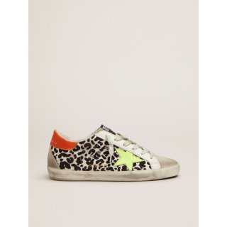 Leopard-print and neon Super-Star sneakers