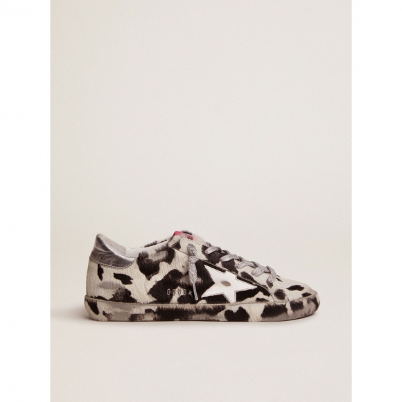 Super-Star LAB sneakers in cow-print pony skin and white leather star