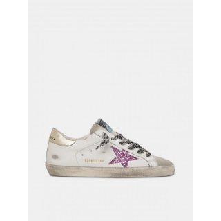 Super-Star sneakers with glitter and gold heel tab
