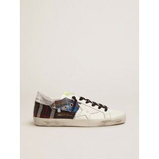 Women's Limited Edition LAB white Super-Star sneakers with tartan insert