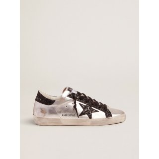 Silver Super-Star sneakers with glitter details
