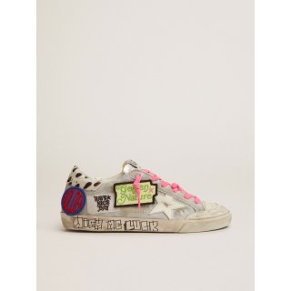 Super-Star Penstar sneakers in denim with animal-print pony skin heel tab