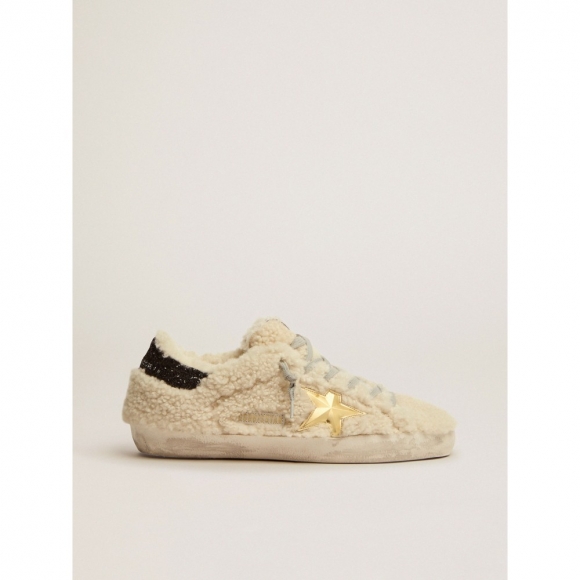Super-Star sneakers in shearling with gold 3D star