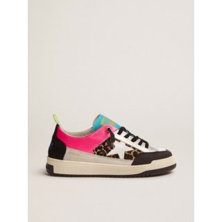 Women's fuchsia and leopard-print Yeah sneakers