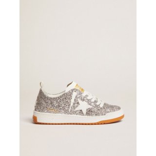 Yeah sneakers in silver glitter with white leather star