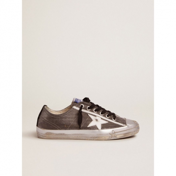 Dark gray V-Star LTD sneakers with checkered pattern and white star