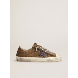 V-star LTD sneakers in leopard-print suede with a black laminated leather star