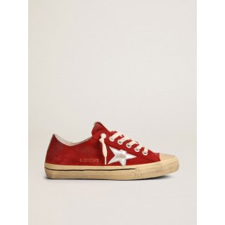 V-Star LTD sneakers in dark red suede with silver metallic leather star