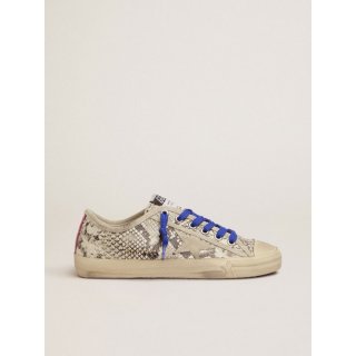 V-Star sneakers in snake-print leather with fuchsia insert