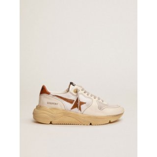 Running Sole LTD sneakers with lizard-print brown leather star and tan leather heel tab