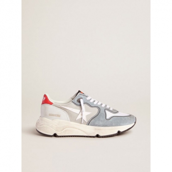 Grey Running Sole sneakers in suede and canvas