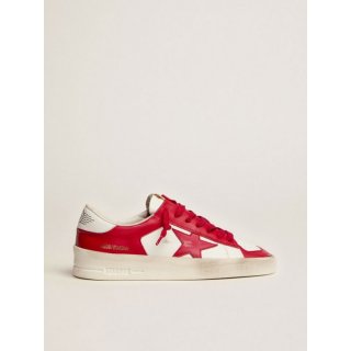 Stardan sneakers in white and red leather