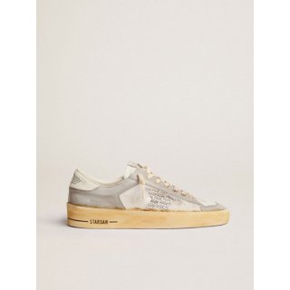 Stardan sneakers with white leather star with GGDB print and white crackle-leather heel tab