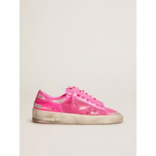 Stardan sneakers in fluorescent pink leather and mesh