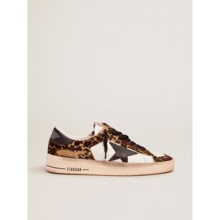 Stardan sneakers in white leather and leopard-print pony skin