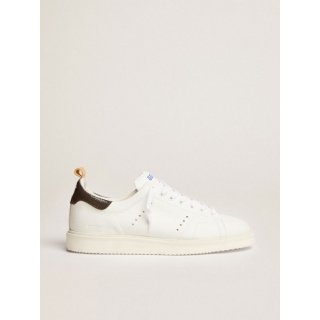 Starter sneakers in white naplak with gray patent leather heel tab