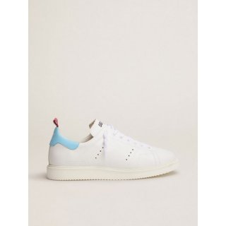 White Starter LTD sneakers with light blue heel tab