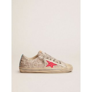 V-Star sneakers in white suede with red leather star