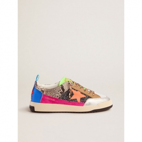 Men's snakeskin-print Yeah sneakers with orange star